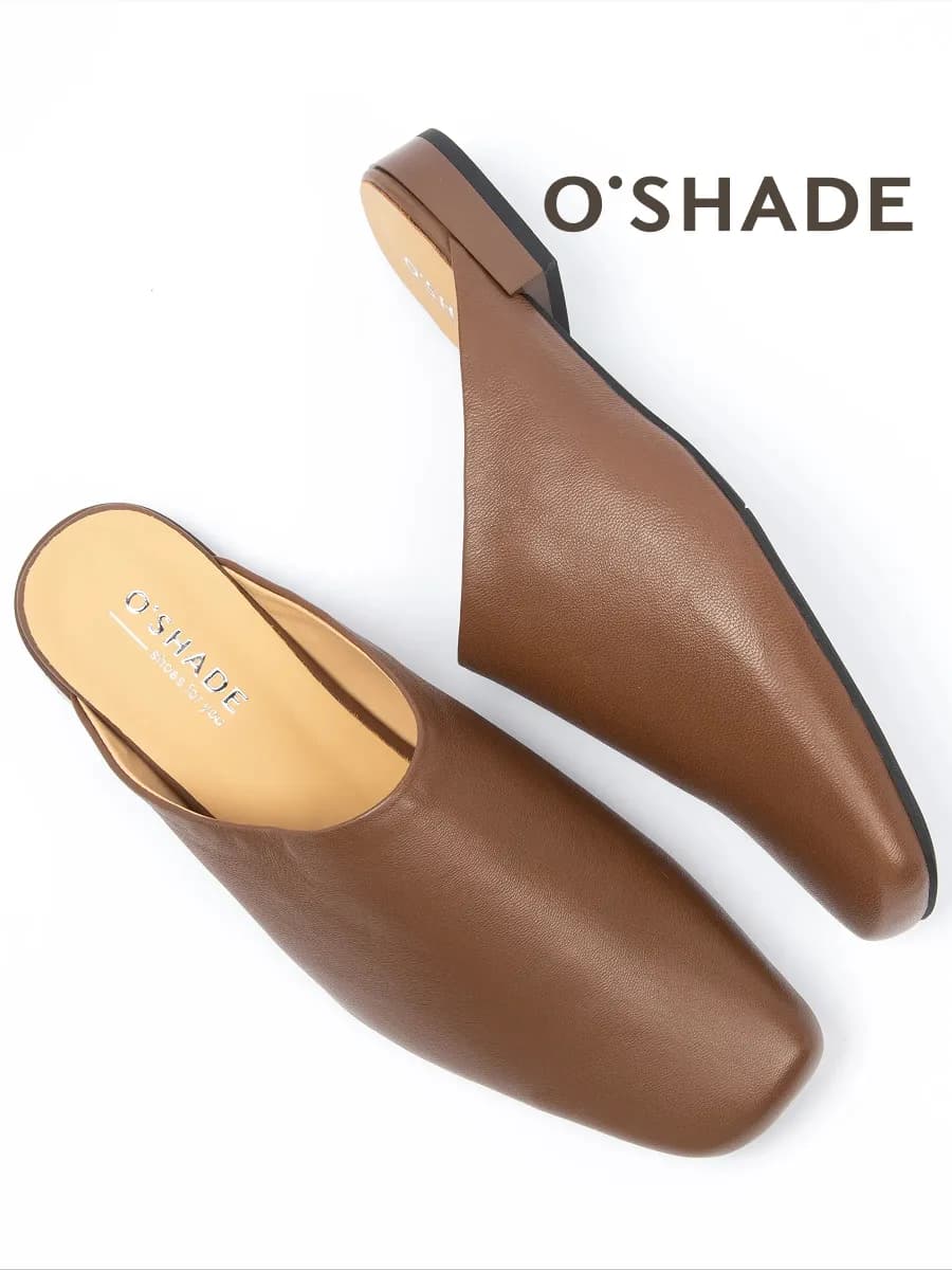 Мюли кожаные сабо с закрытым носом