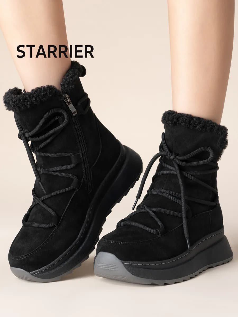 Ботинки зимние кроссовки натуральная замша - фото 1