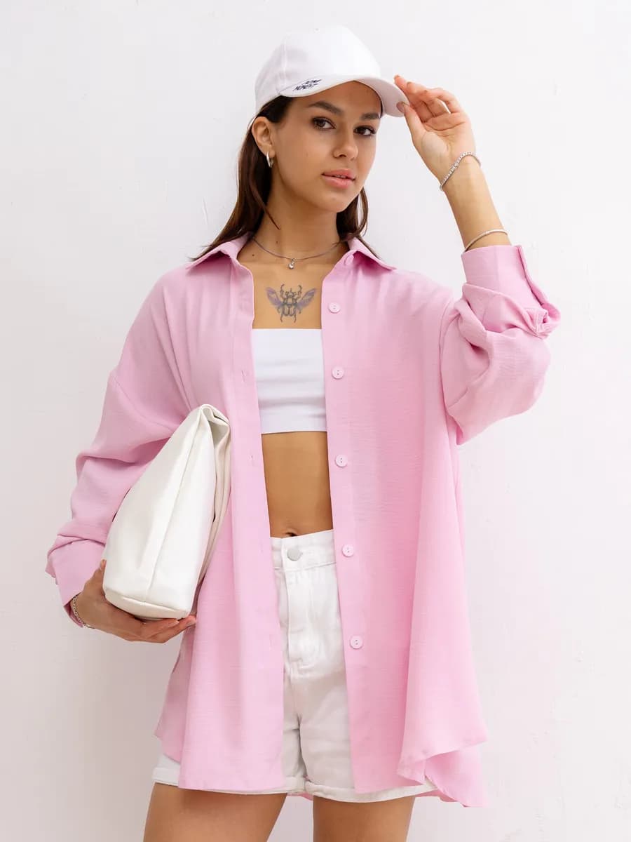 Рубашка летняя оверсайз удлиненная