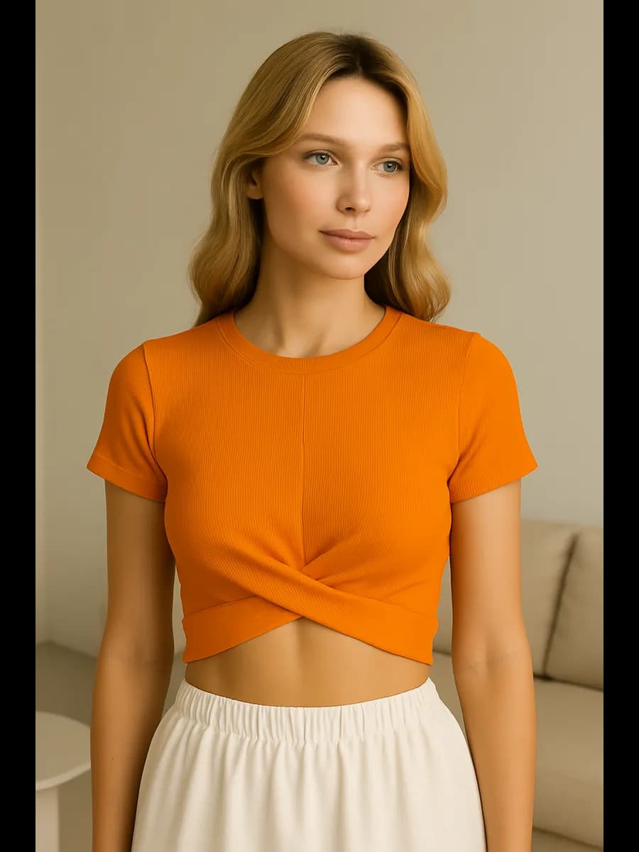 Топ футболка укороченный