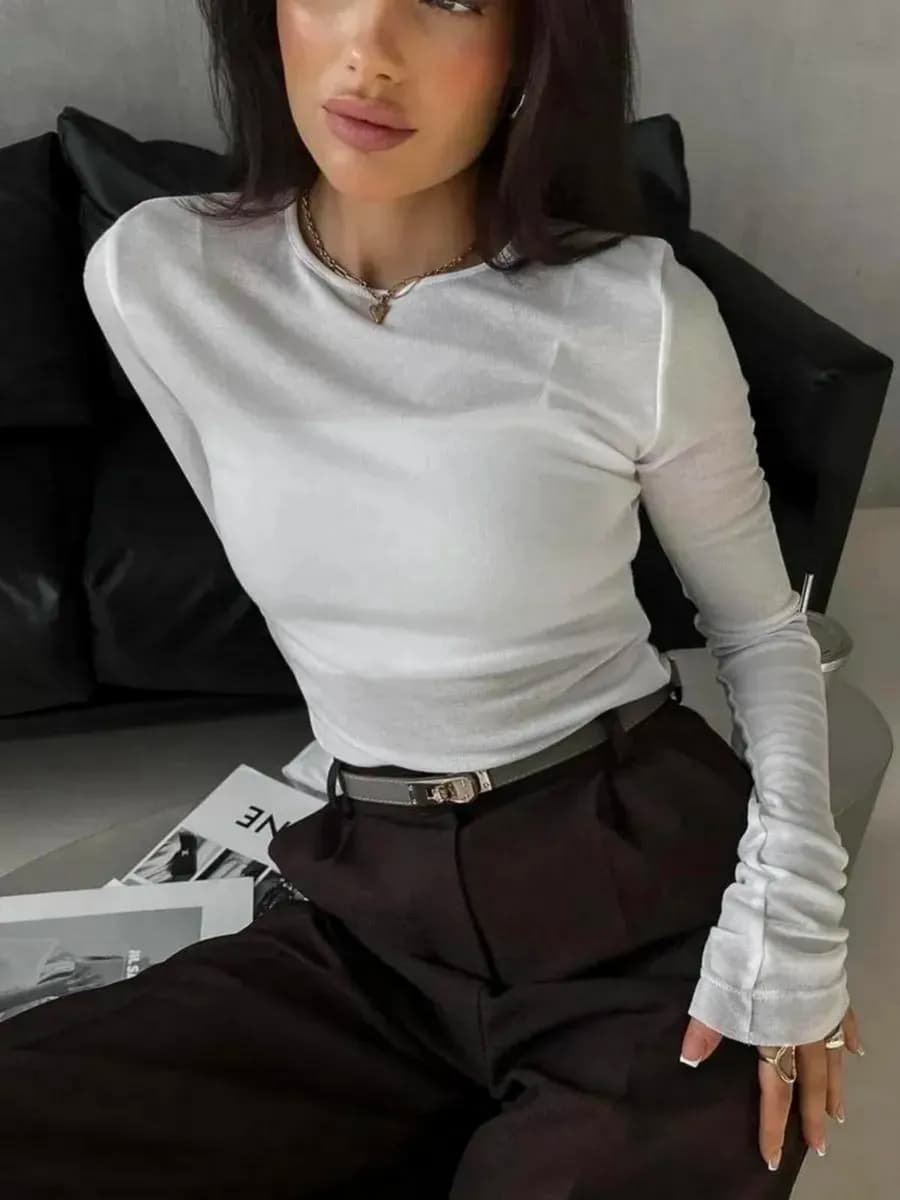 Лонгслив полупрозрачный с длинным рукавом