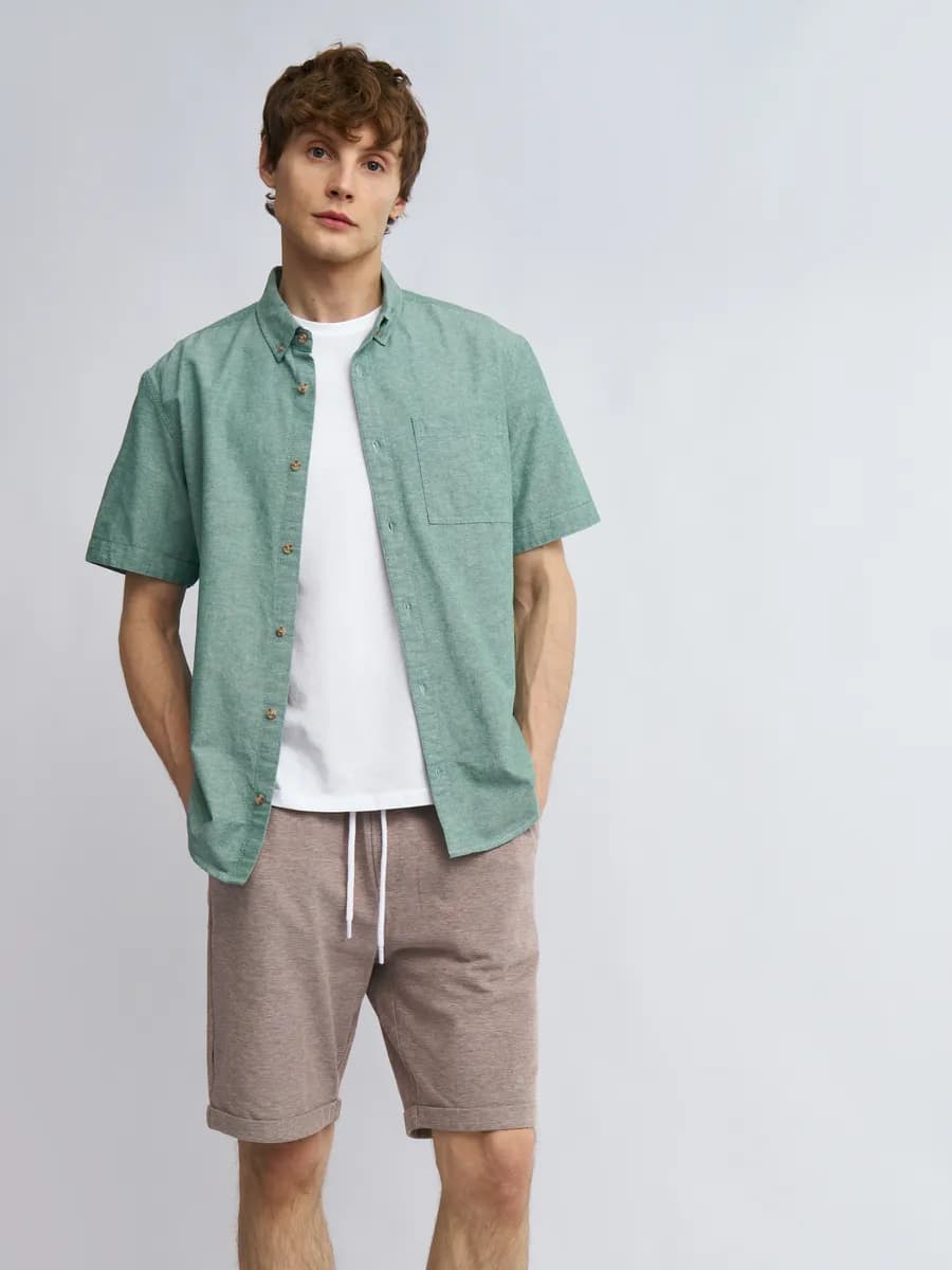 Мужские трикотажные шорты из хлопка - фото 1