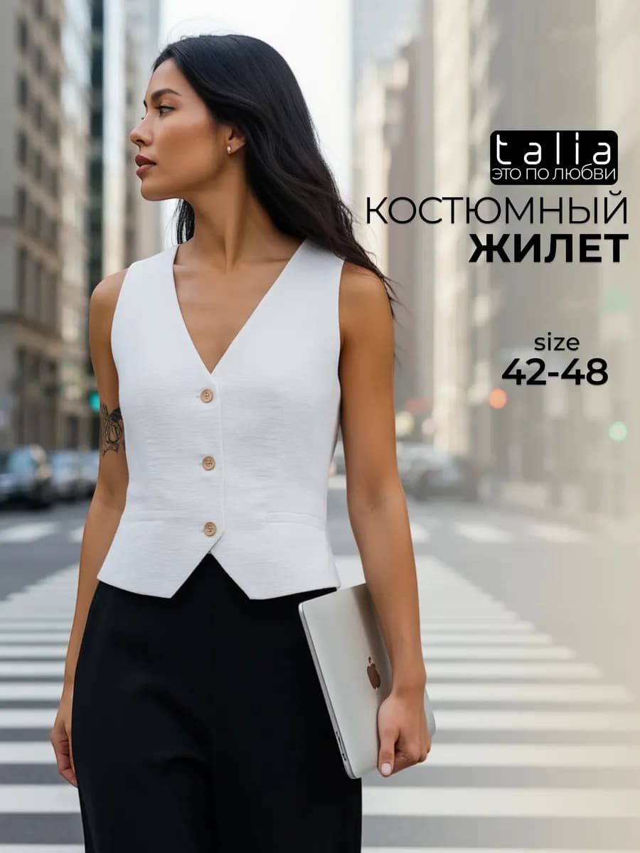 Жилет костюмный классический повседневный летний
