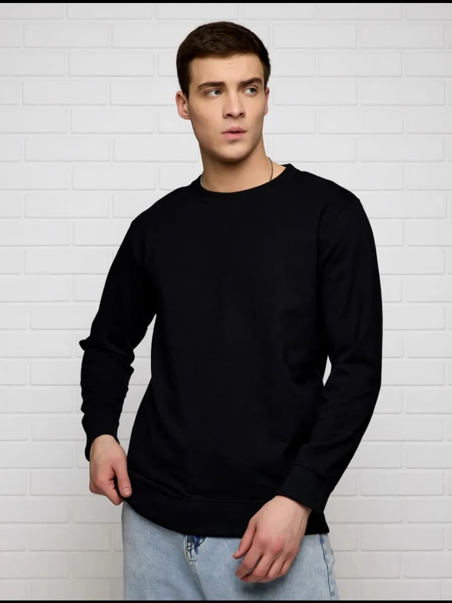 Лонгслив мужской с длинным рукавом хлопок черный