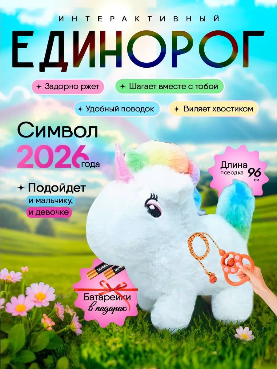 Интерактивная музыкальная игрушка единорог-лошадка