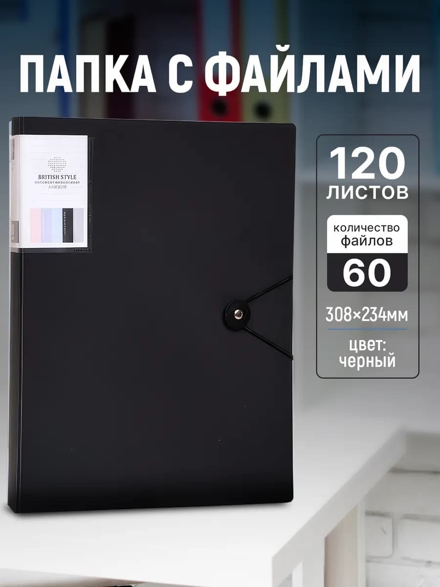 Папка с файлами для документов и бумаг А4