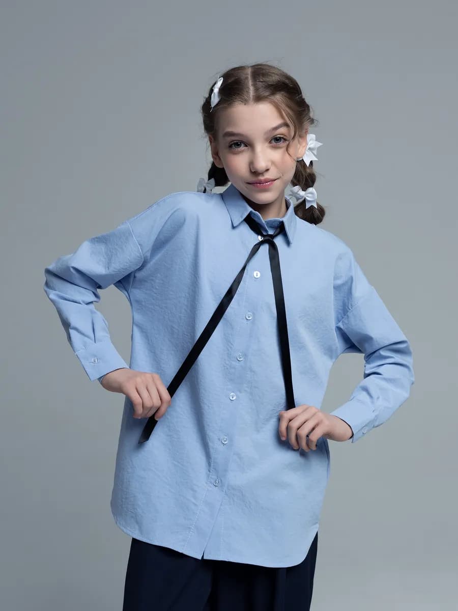 Рубашка школьная оверсайз для девочки подростка