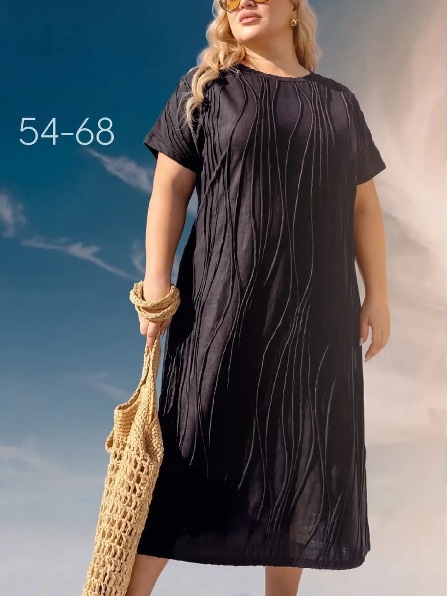 Платье больших размеров повседневное хлопок