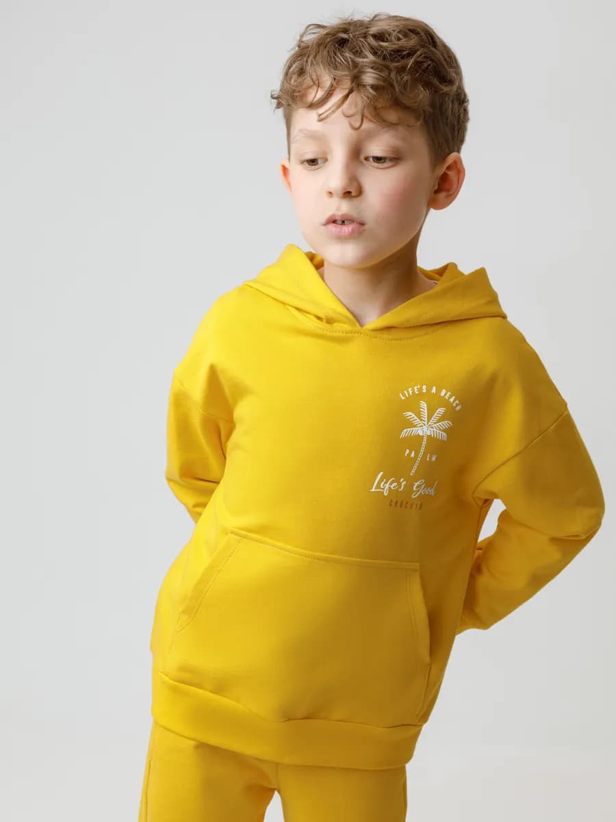 Трикотажное худи для мальчика из натурального хлопка