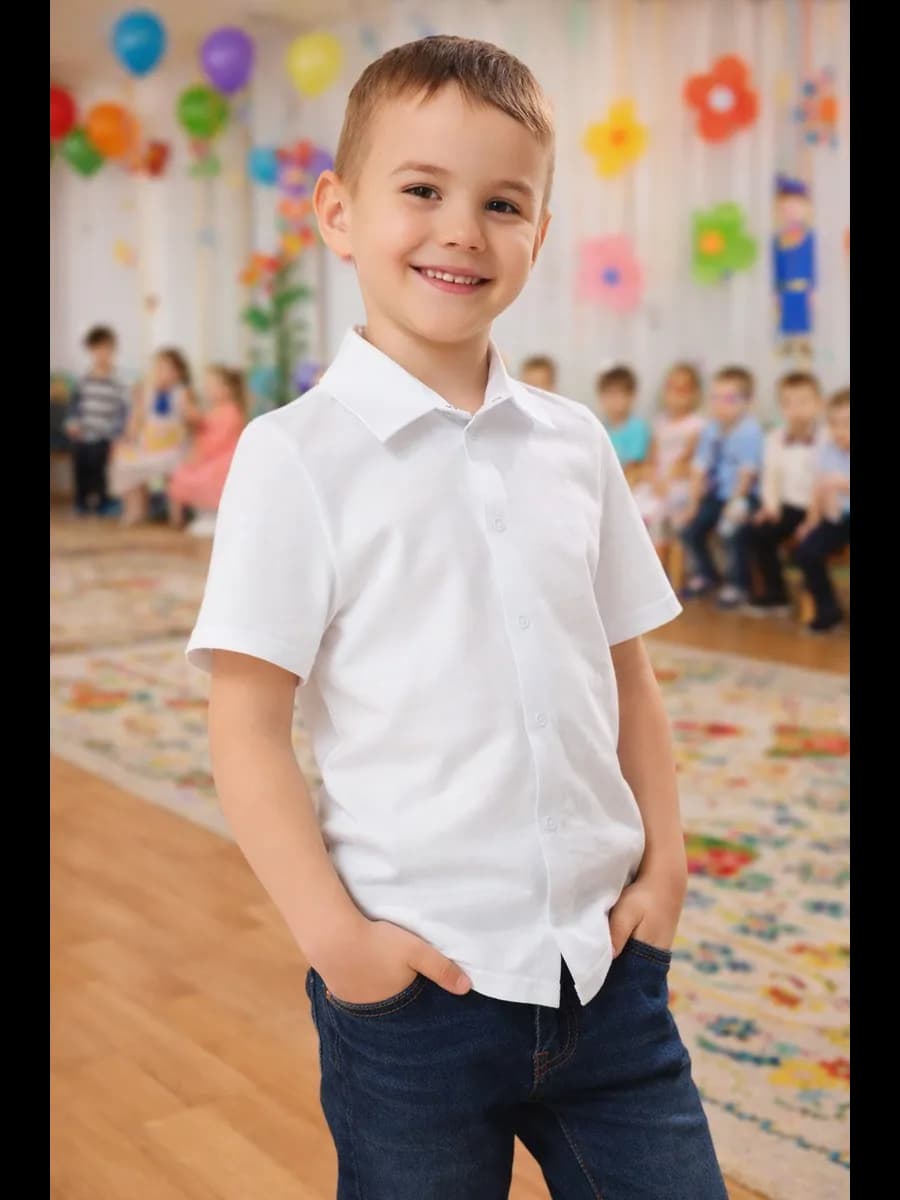 Рубашка с коротким рукавом на кнопках