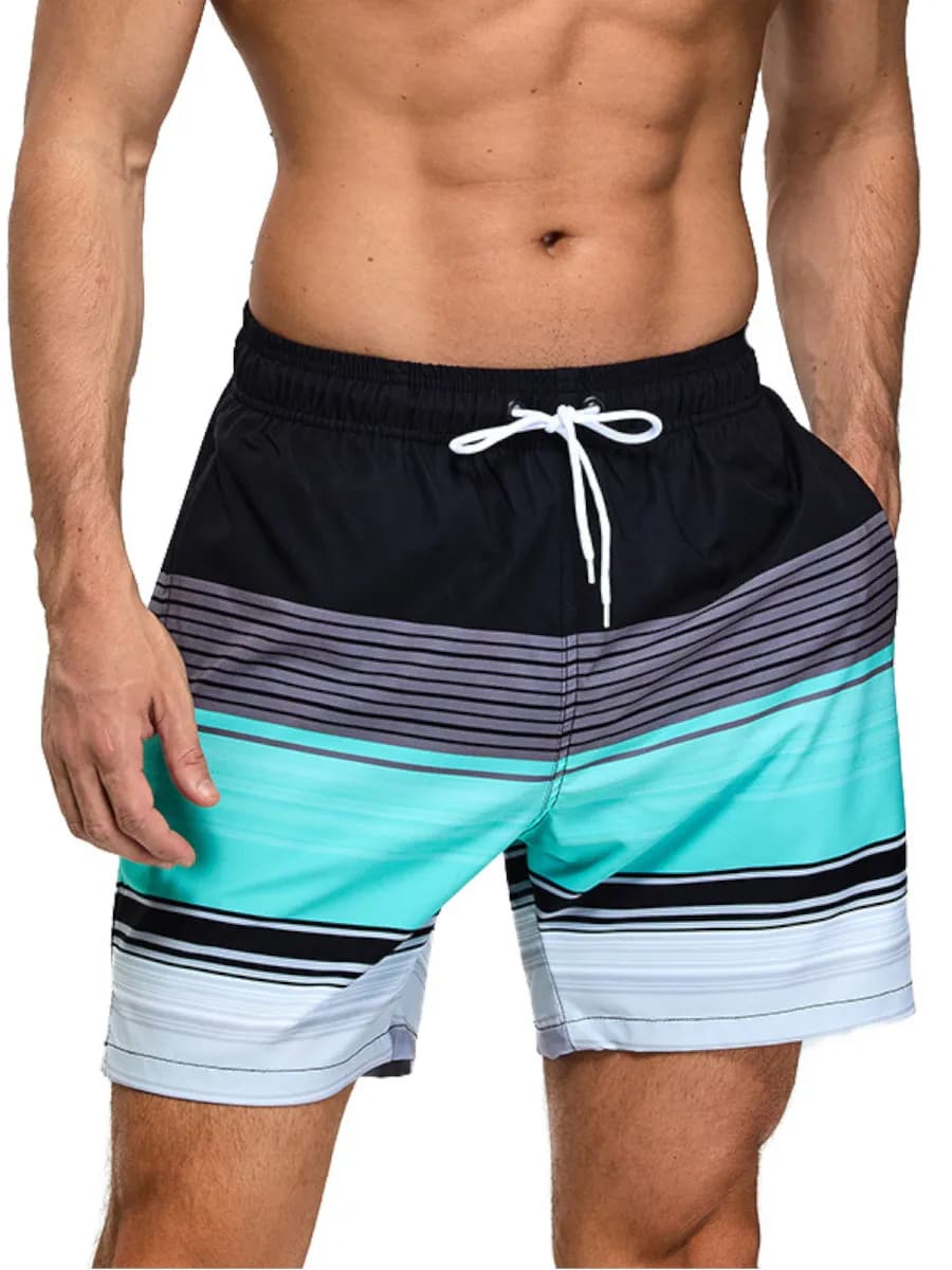 Шорты мужские для плавания пляжные в полоску