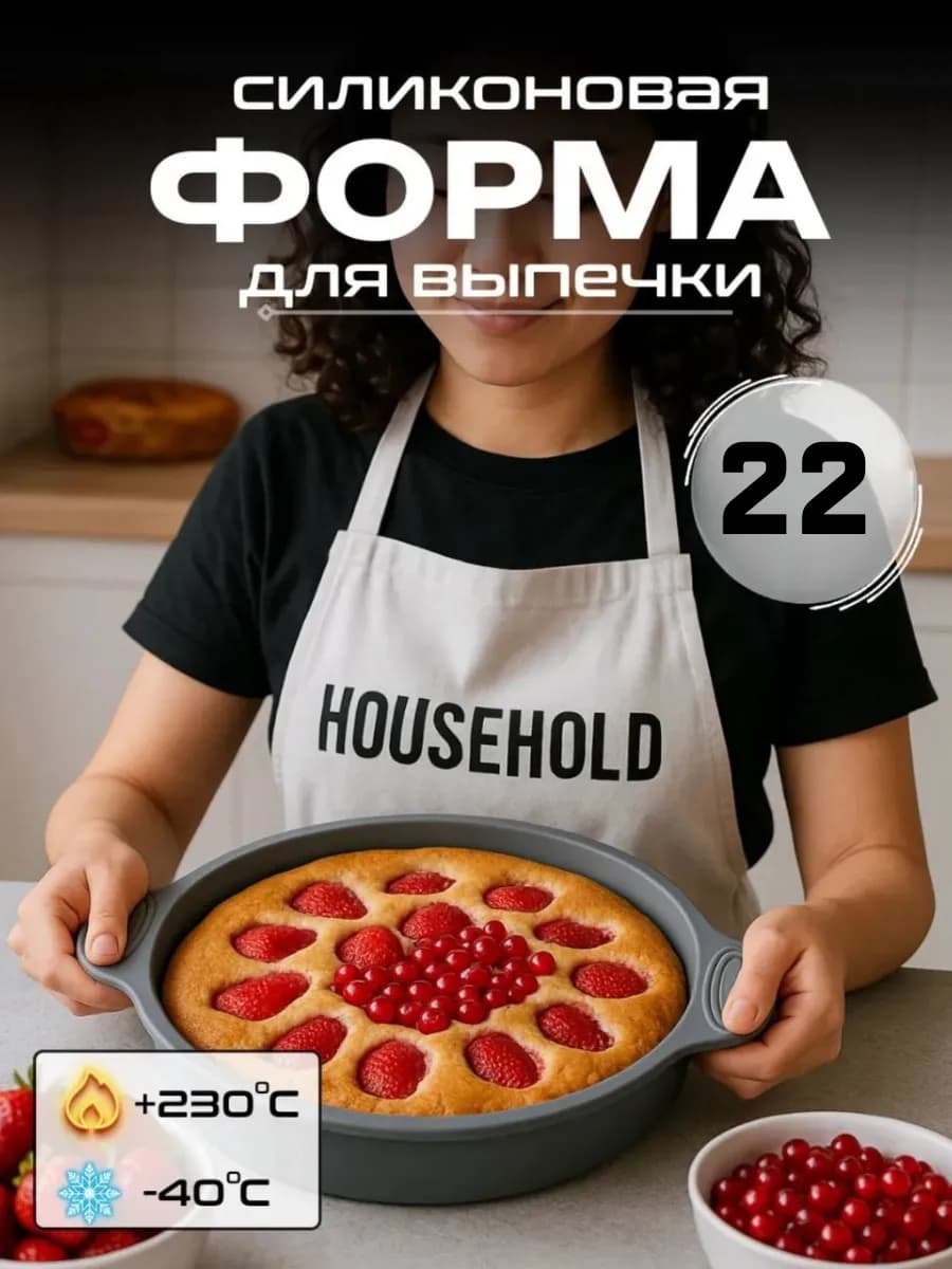 Форма для выпечки запекания силиконовая круглая