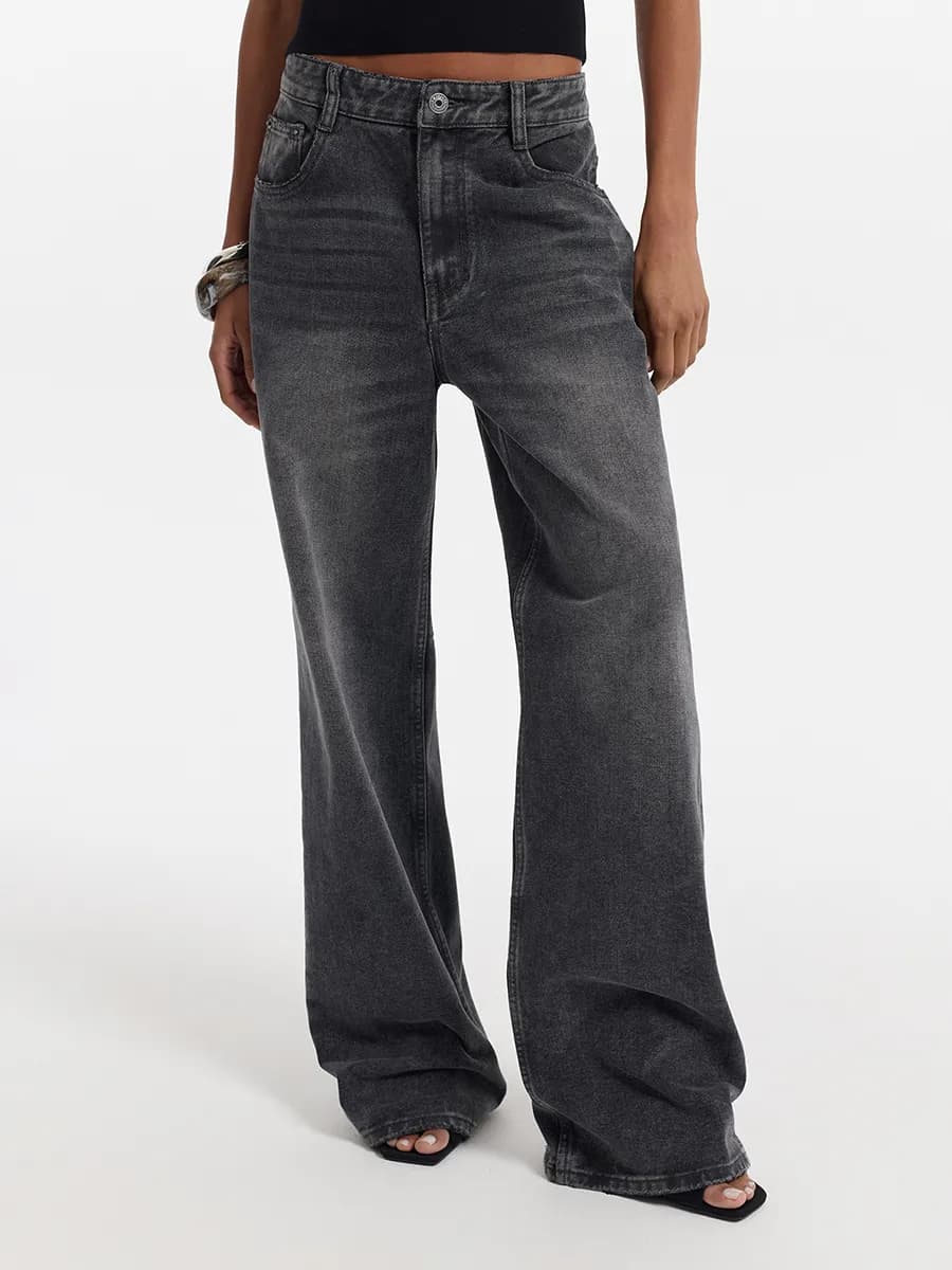 Джинсы Straight с высокой посадкой