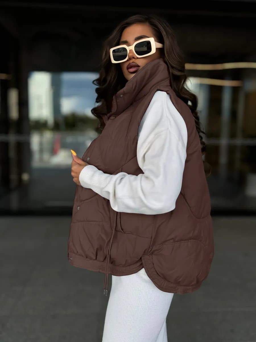 Жилетка утепленная оверсайз весна стеганая