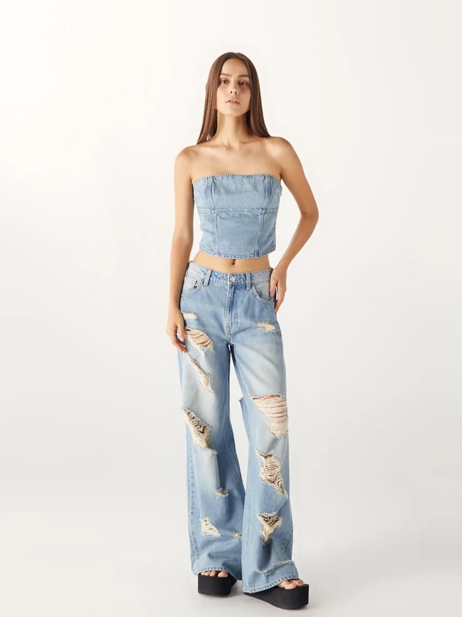 Топ джинсовый летний