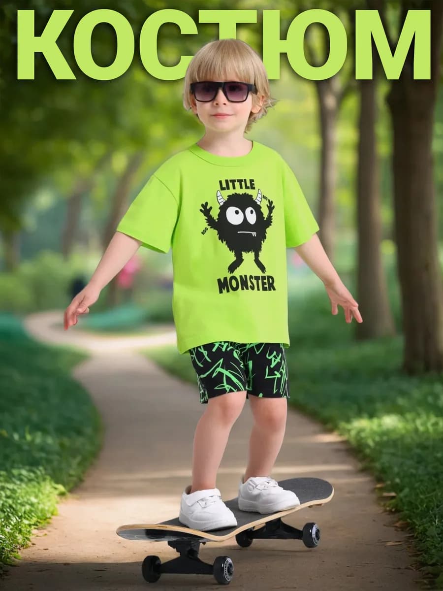 Костюм для мальчика в садик футболка и шорты