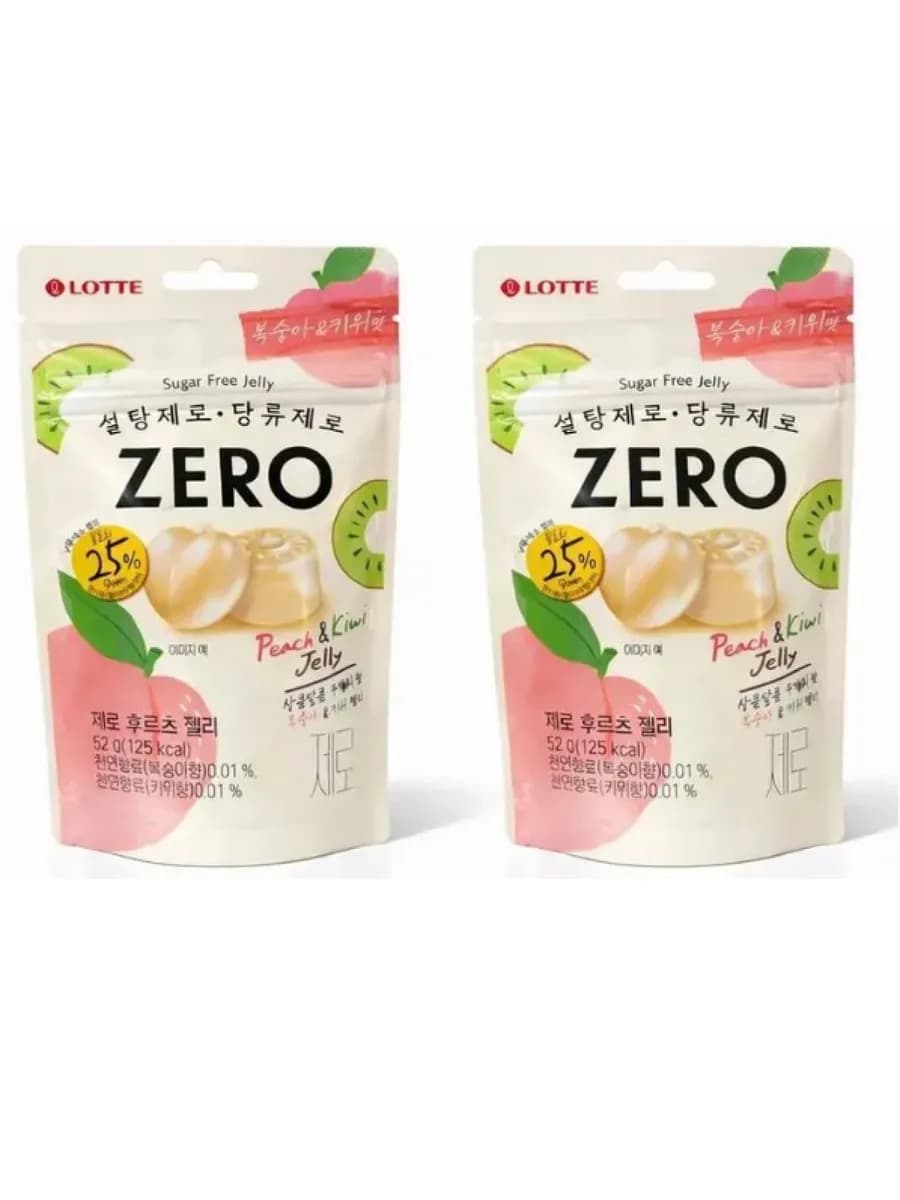 Корейский мармелад Zero без сахара (персик и киви), 52гх2шт