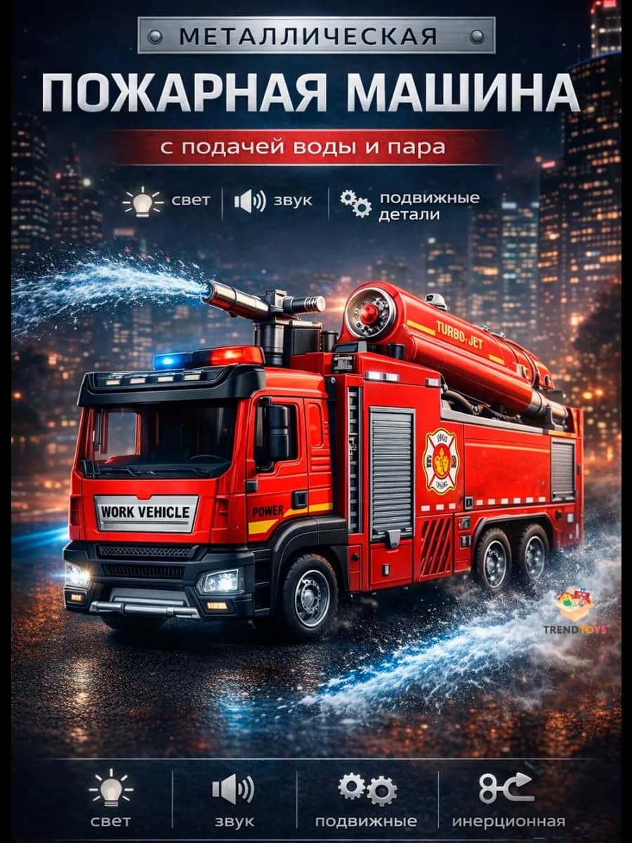 Пожарная машина инерционная с пушкой