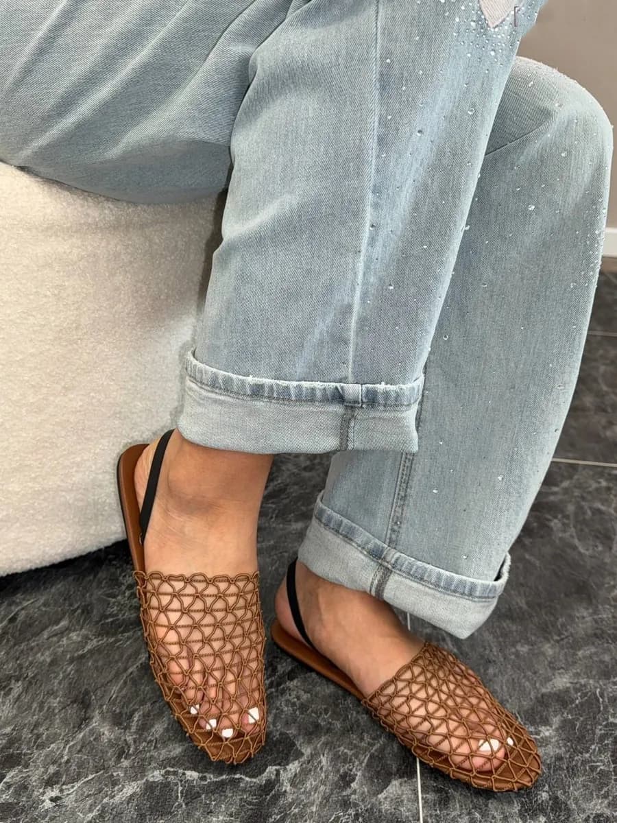 Балетки в сеточку Шлепанцы