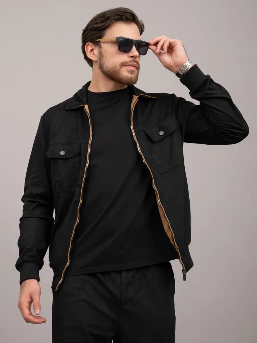 Костюм из качественной замши с брюками брендовый