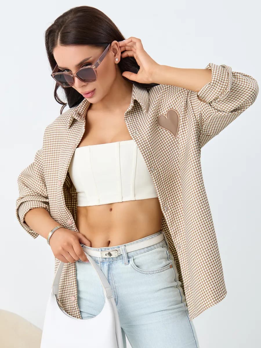 Рубашка оверсайз на осень