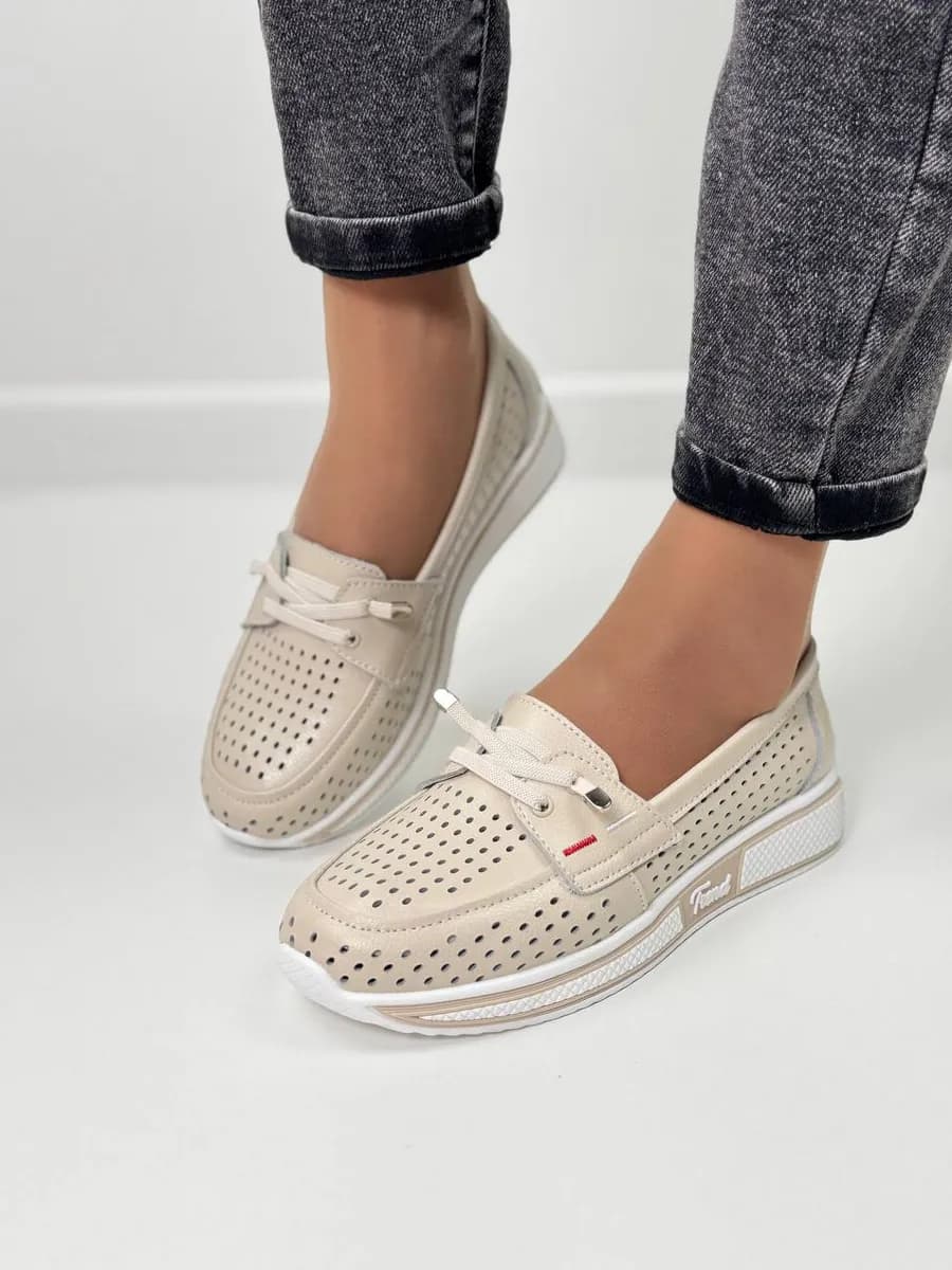 Мокасины женские демисезонные туфли кожаные на платформе