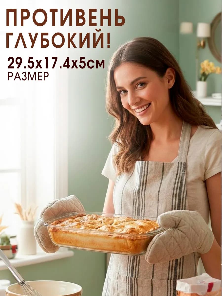Форма для запекания жаропрочная прямоугольная
