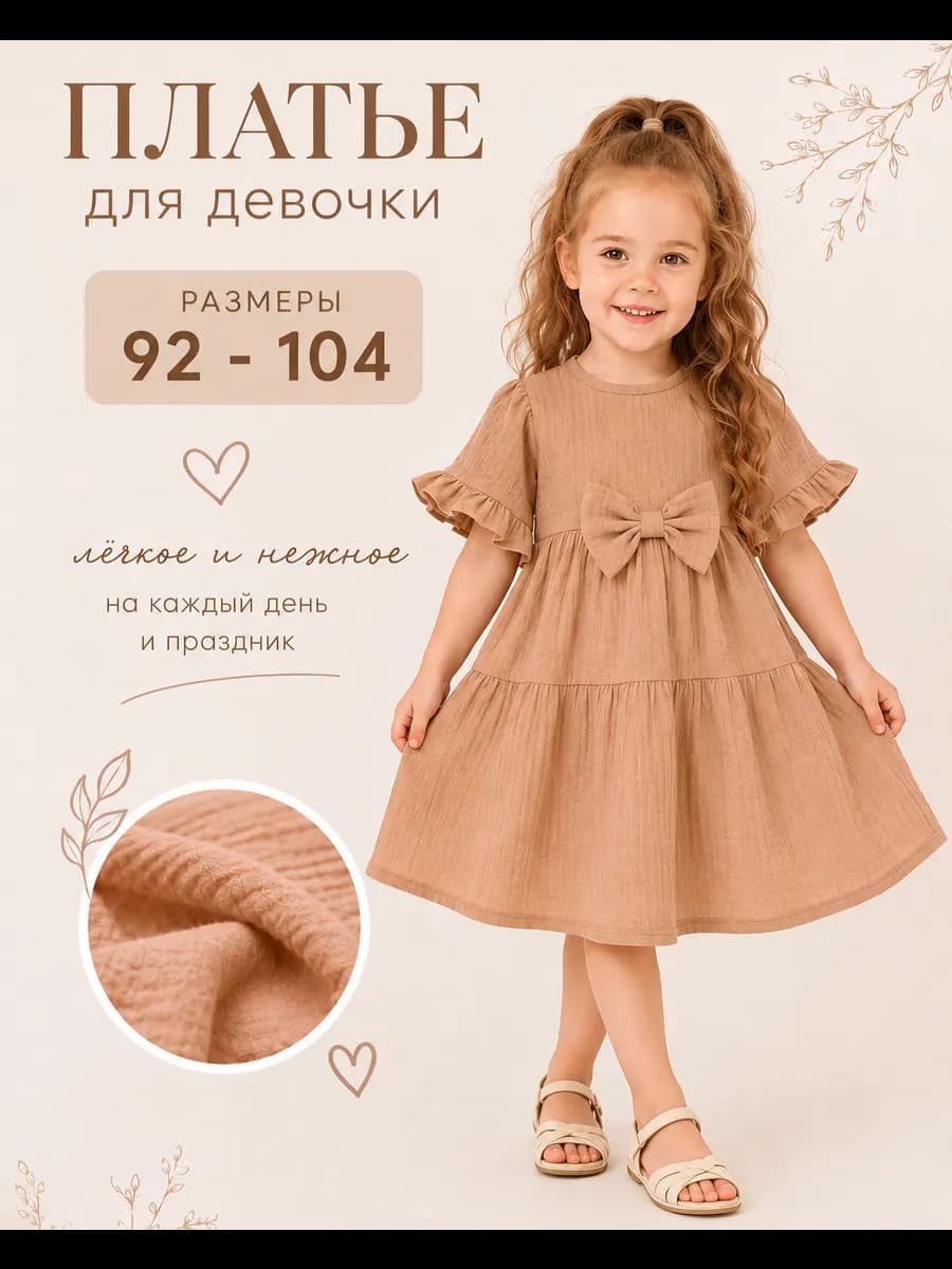 Платье муслиновое в детский сад