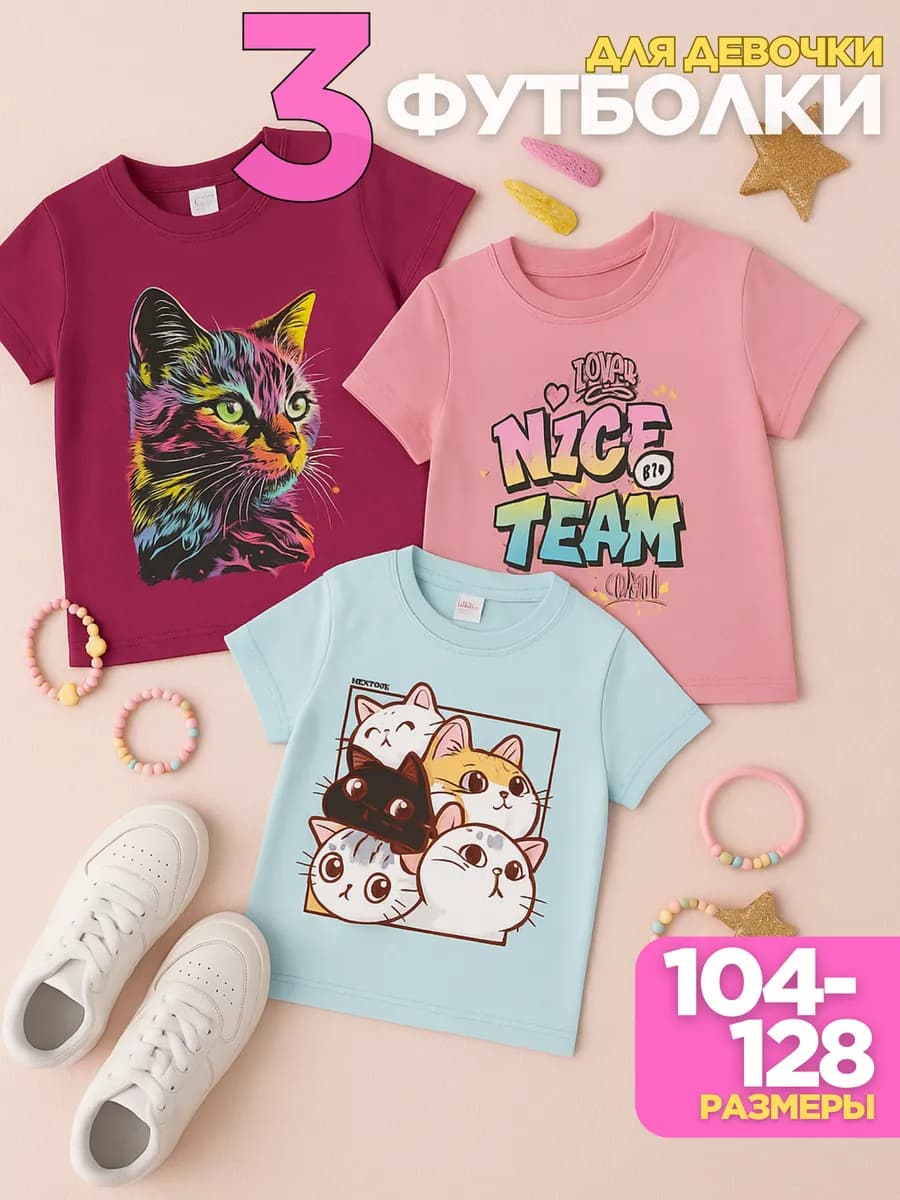 Набор детских футболок 3 шт