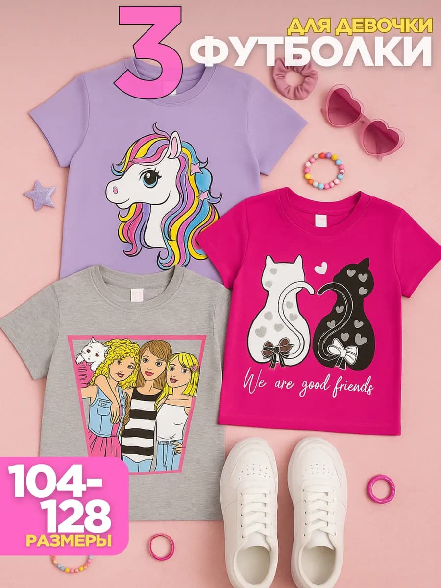 Набор детских футболок 3 шт