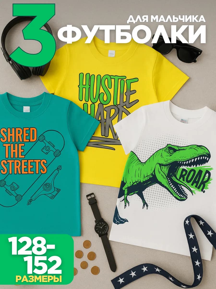 Набор детских футболок 3 шт