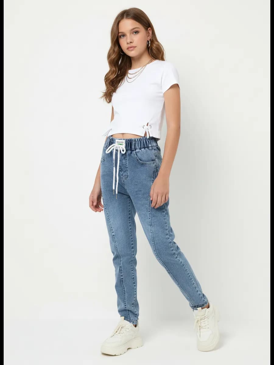 Джинсы подростковые на резинке