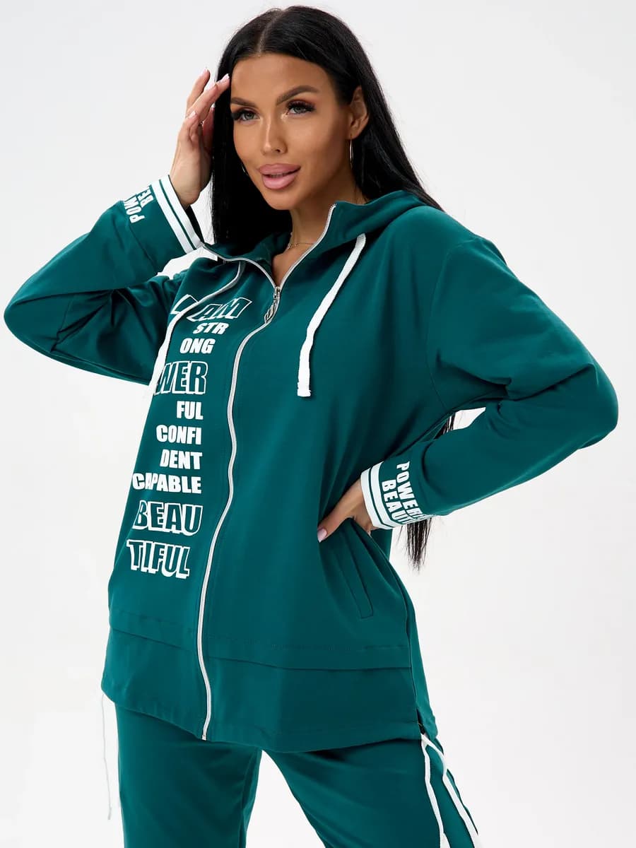 Спортивный костюм на молнии без начеса больших размеров