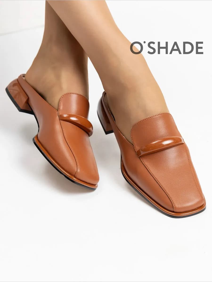 Мюли женские на низком каблуке