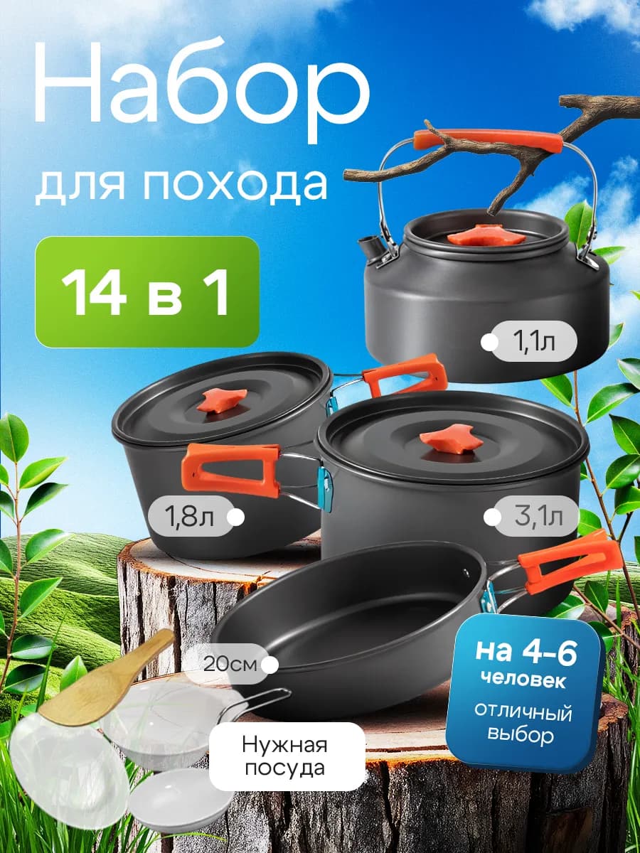 Набор посуды туристической походной
