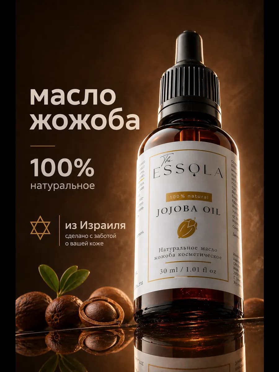 Косметическое масло жожоба для лица, кожи, волос 30 мл