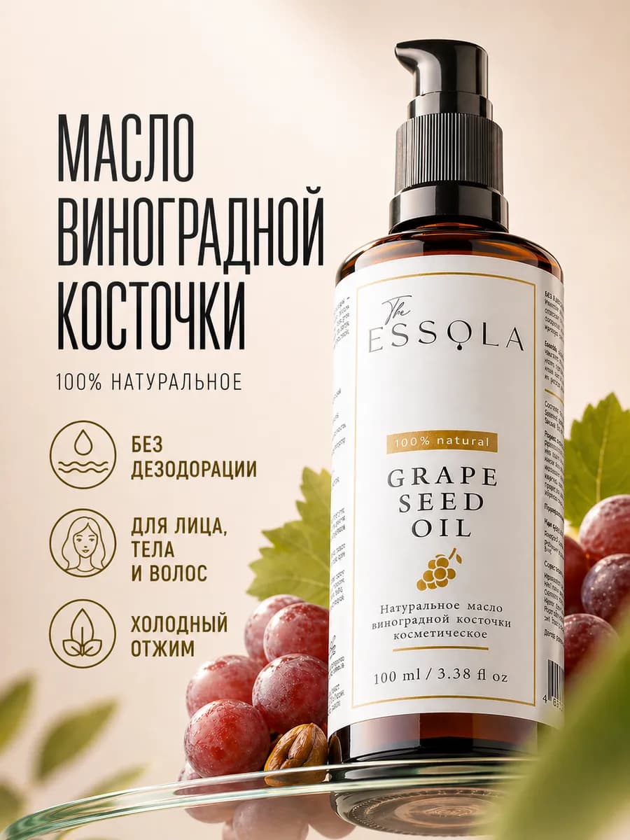 Косметическое масло виноградной косточки 100 мл