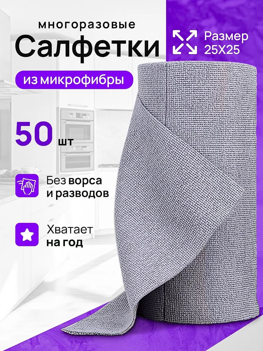 Салфетки для уборки и кухни из микрофибры