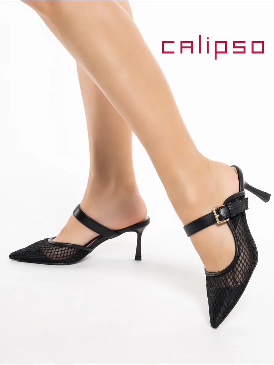 Мюли на каблуке вечерние