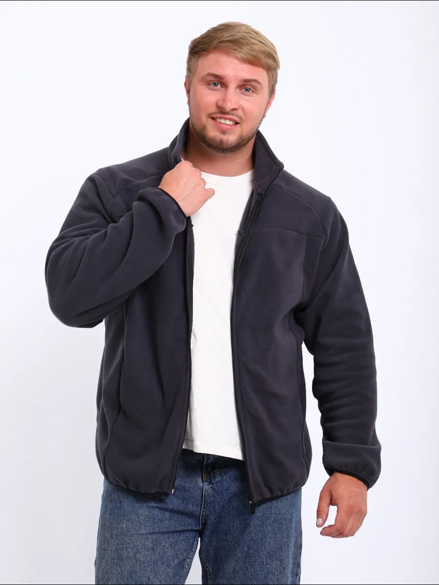 Кофта флисовая без капюшона на молнии