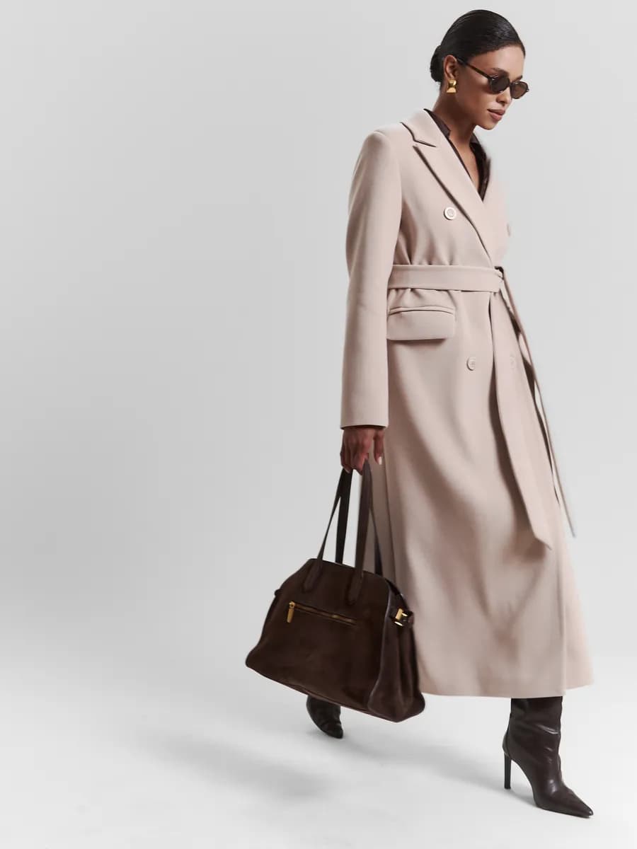 Длинное демисезонное Пальто веснаосень