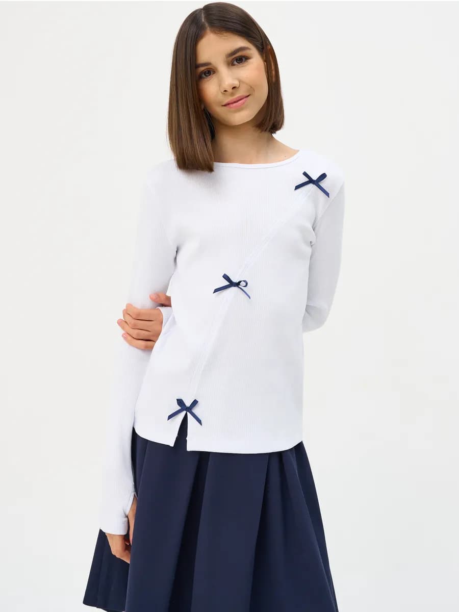 Блузка школьная с длинным рукавом - фото 1