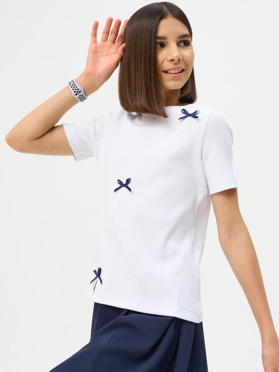 Блузка футболка школьная нарядная