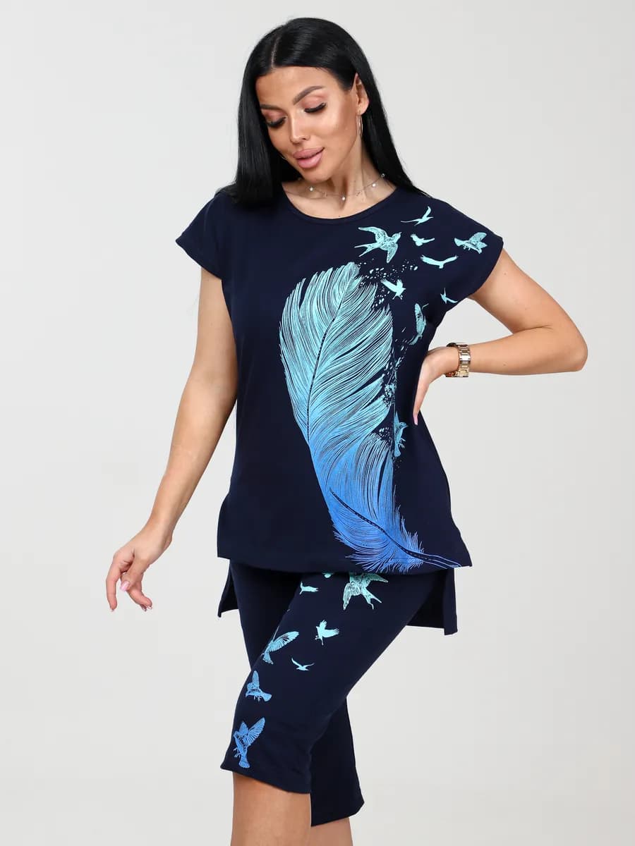 Костюм с бриджами домашний больших размеров