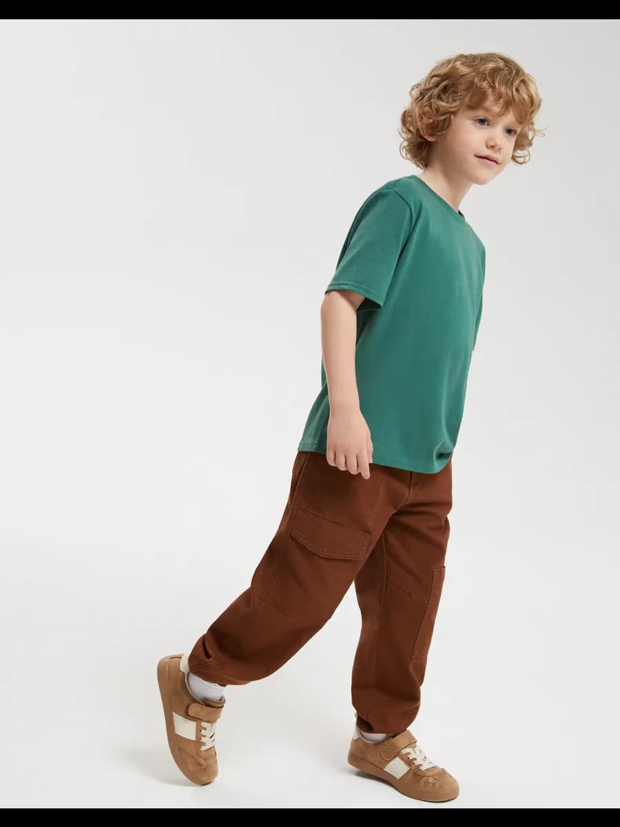 Коричневые брюки Jogger с карго-карманами - фото 1