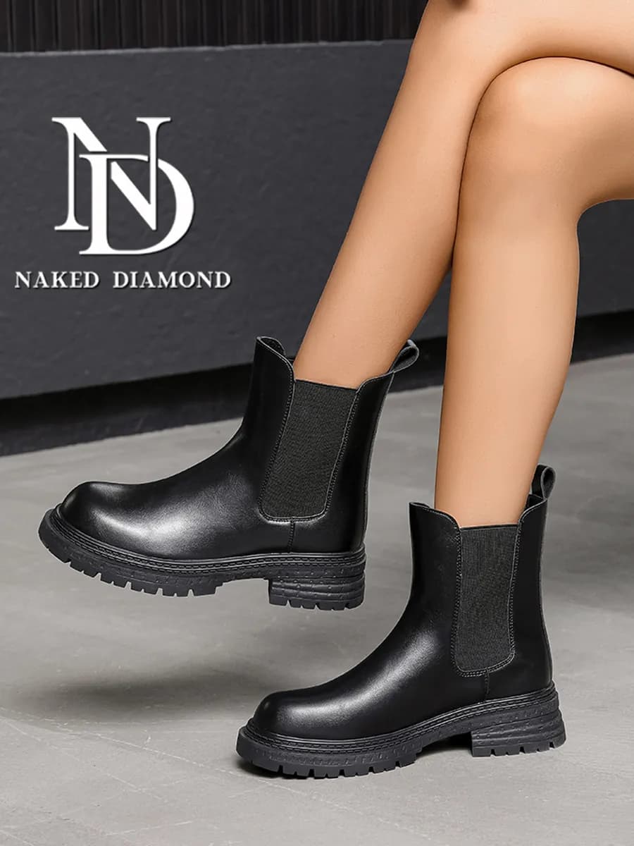 Ботинки демисезонные челси на каблуке