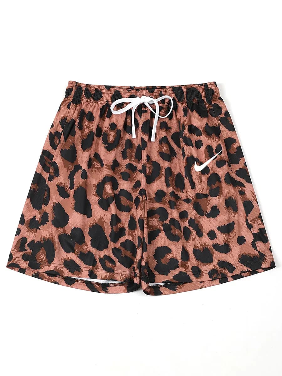 спортивные пляжные шорты print с принтом leopard Найк
