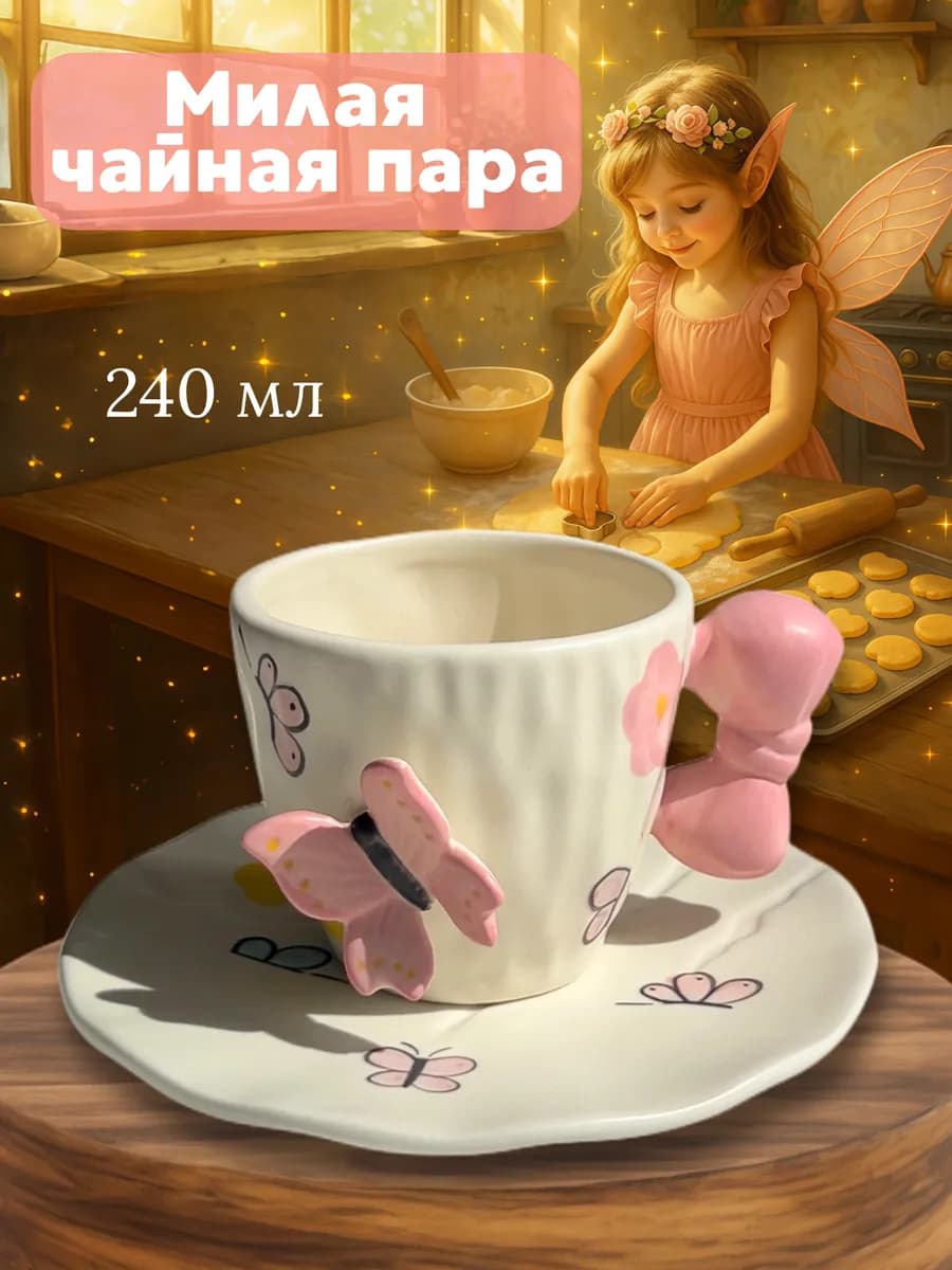 Чайная пара набор кружка с блюдцем чашка