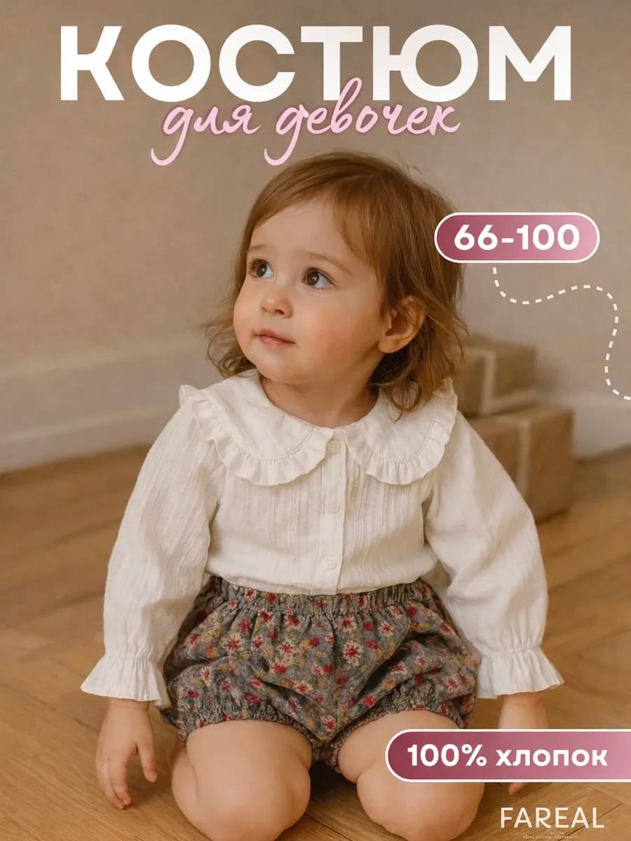 Новогодний нарядный костюм для девочки с шортами