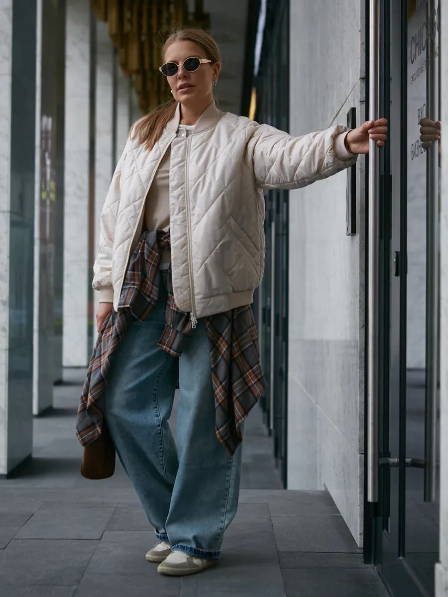 Куртка бомбер утепленный большие размеры